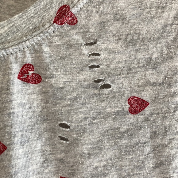 Distressed Lucky Brand Hearts Tee Size Large - Picture 2 of 6